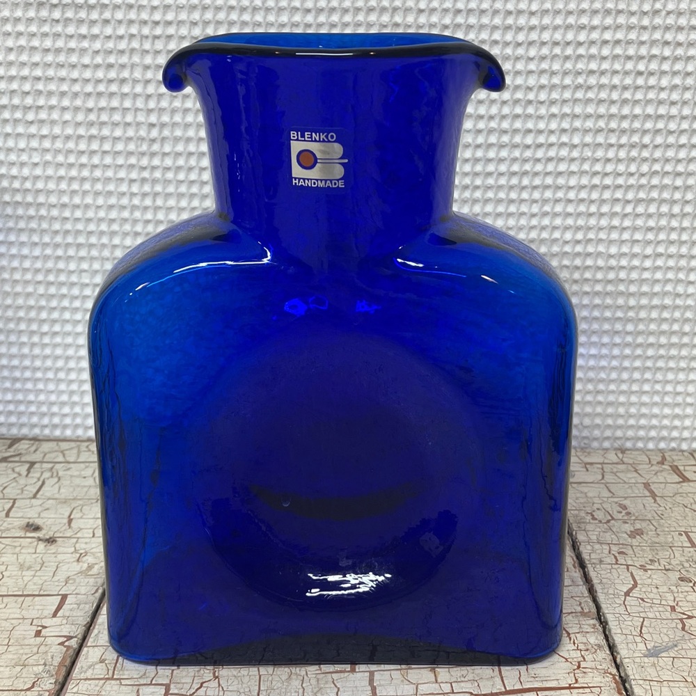 Blinko. Cobalt blue glass bottle.